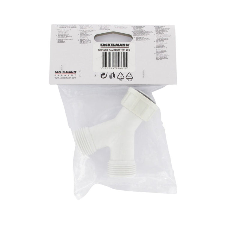 Tuyau d'alimentation en eau en Y pour machine à laver et lave-vaisselle Fackelmann