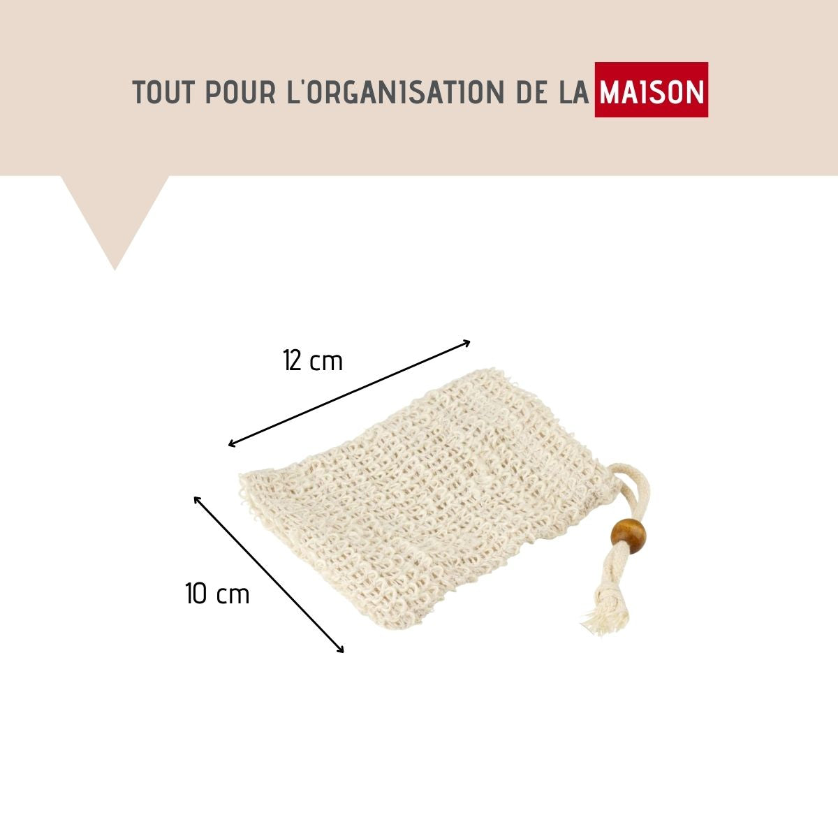 Lot de 2 sacs à savons solides en sisal Fackelmann Tecno