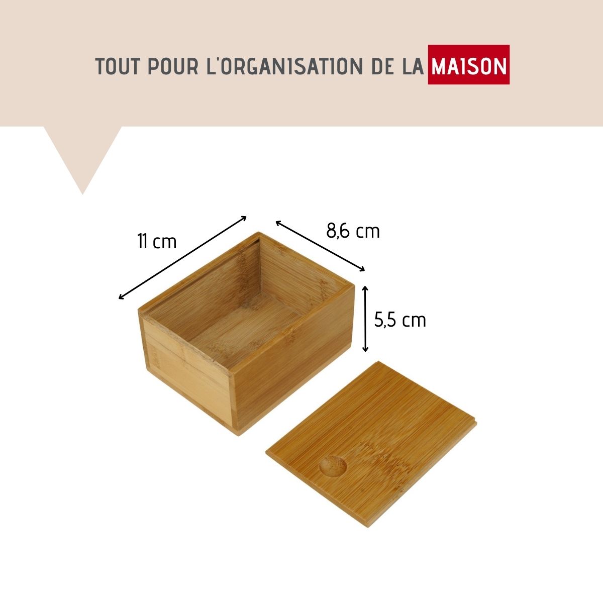 Boîte à savon en bambou avec couvercle Fackelmann Tecno