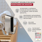 Double crochet pour paroi de douche en inox Fackelmann Tecno
