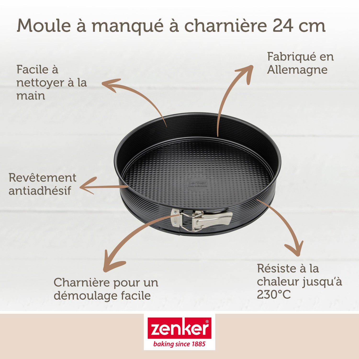 Moule à manqué à charnière 24 cm Zenker Black Metallic