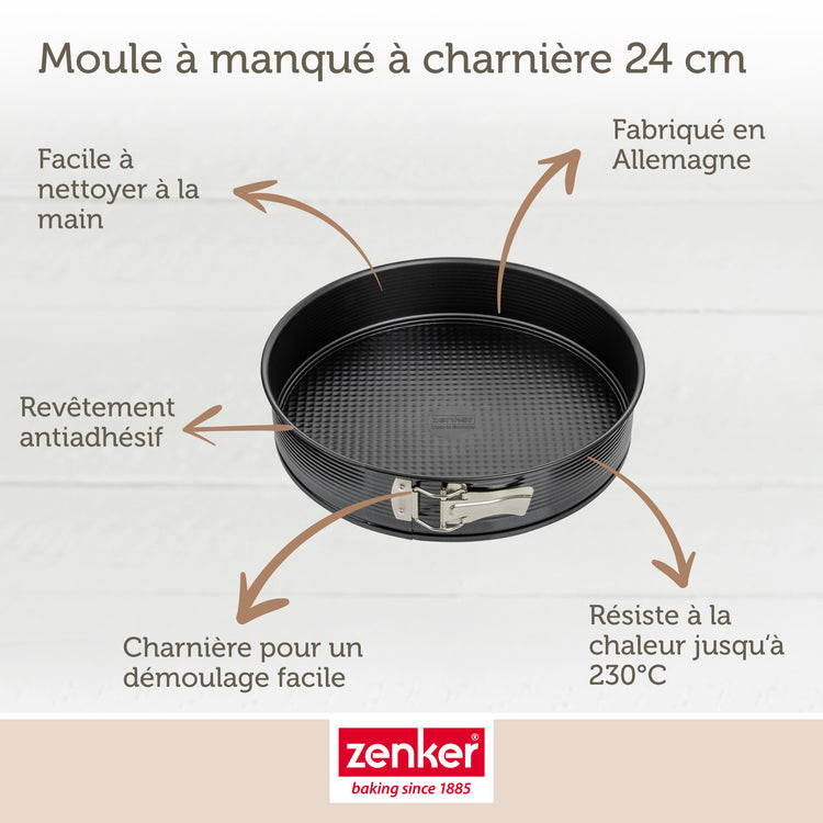 Moule à manqué à charnière 24 cm Zenker Black Metallic