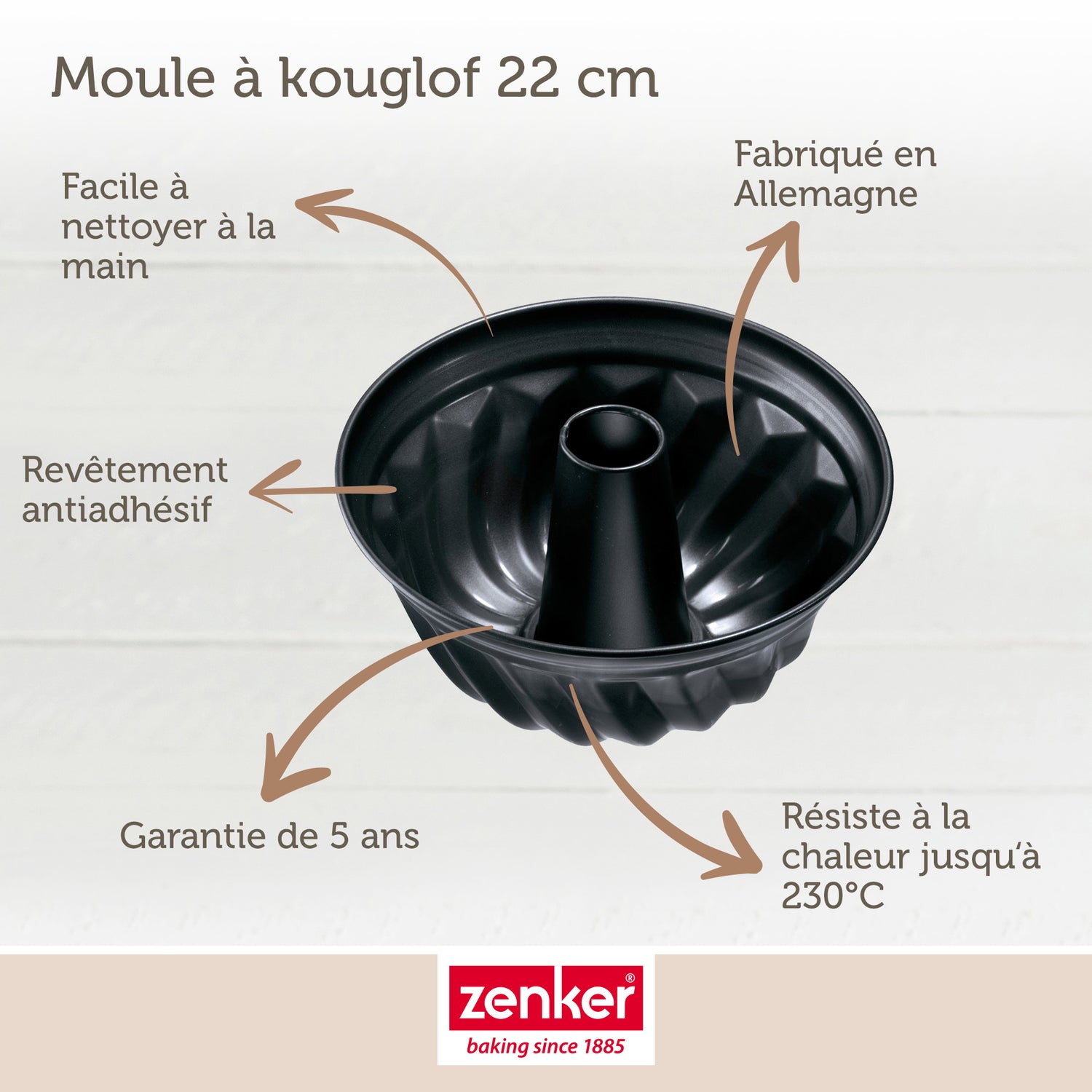 Moule à kouglof 22 cm Zenker Black Metallic