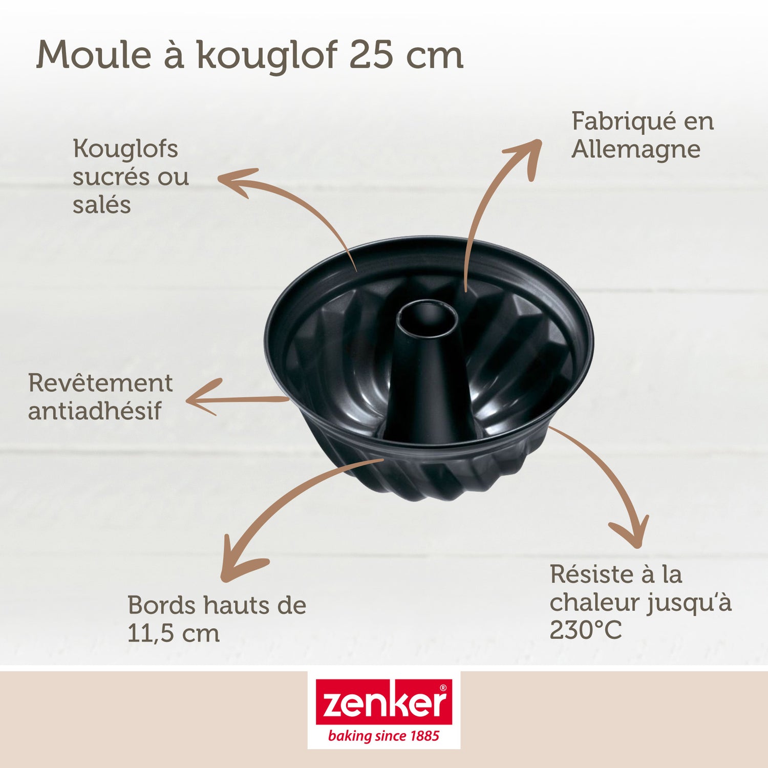 Moule à kouglof 25 cm Zenker Black Metallic