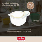 Set de 4 bols à mélanger gigogne Zenker