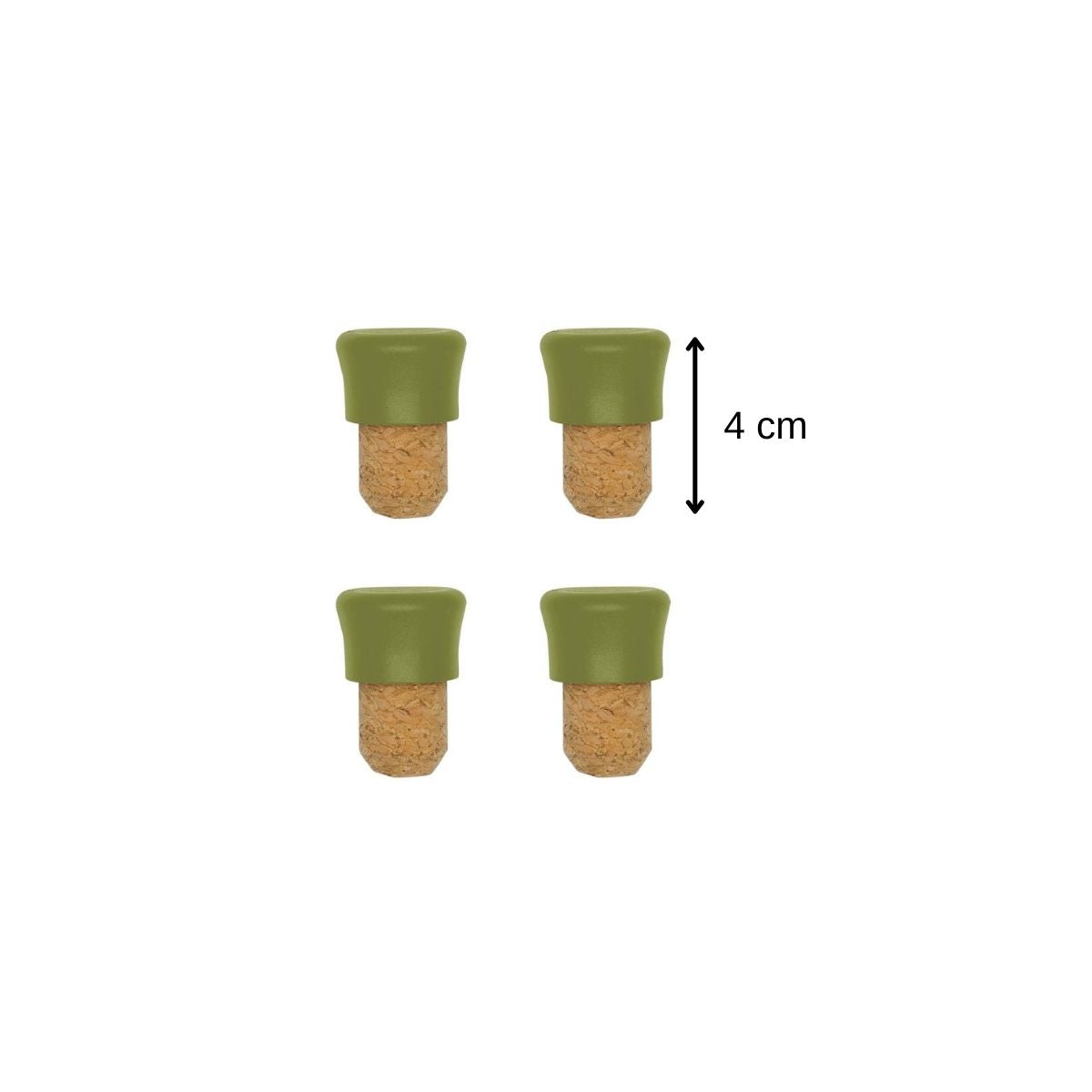 Lot de 4 bouchons en liège Fackelmann Gamme Zéro