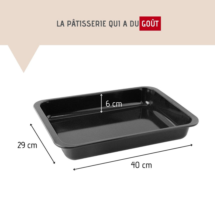 Plat à four XXL rectangle 40 x 29 cm en acier émaillé Zenker Spécial Cooking