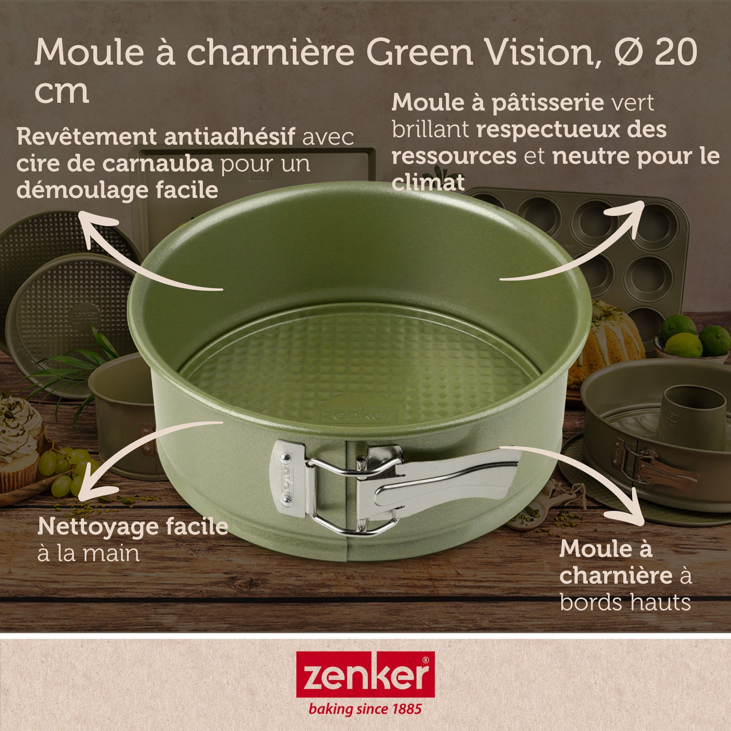 Moule à manqué à charnière 20 cm Zenker Green Vision