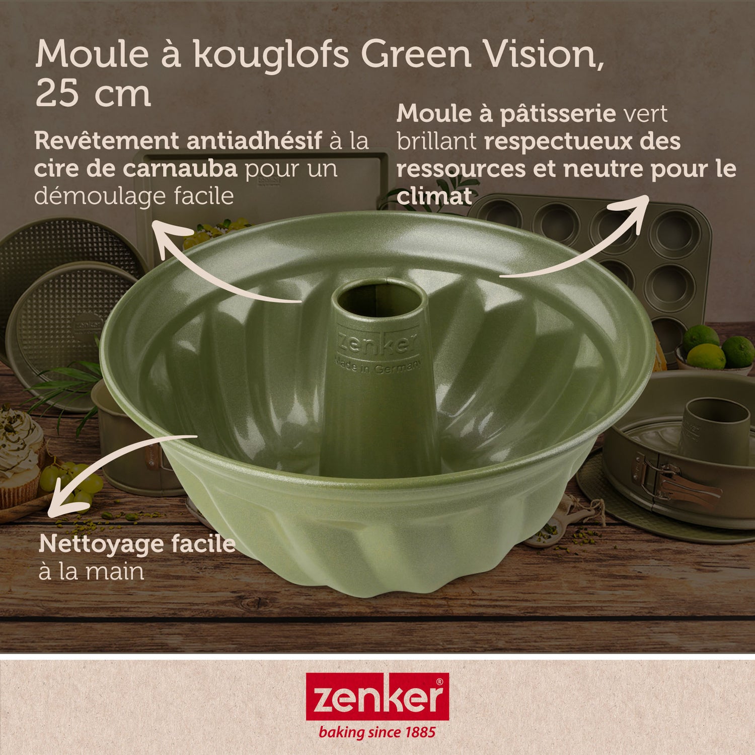 Moule à kouglof 25 cm Zenker Green Vision