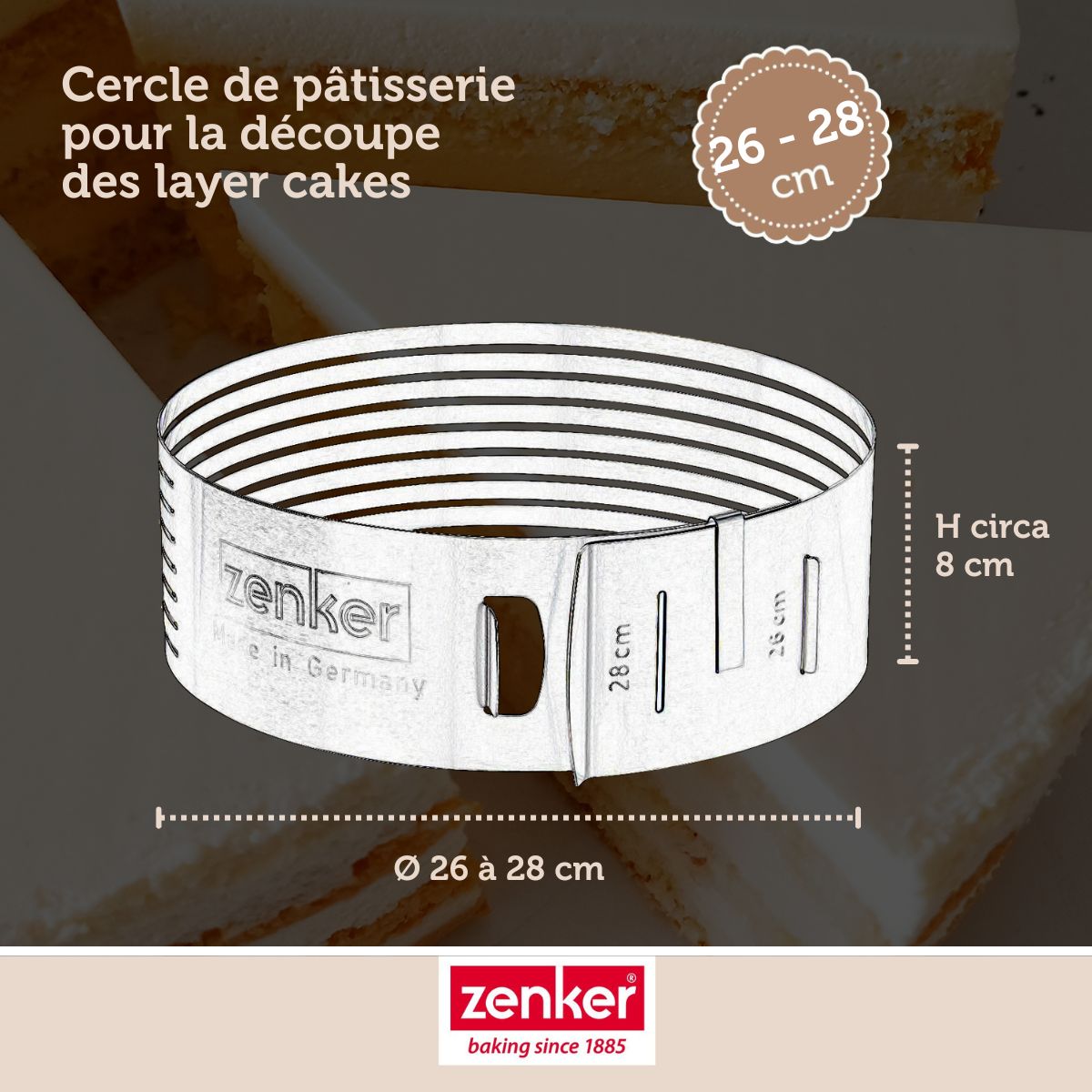 Cercle de pâtisserie pour trancher les gâteaux en étages