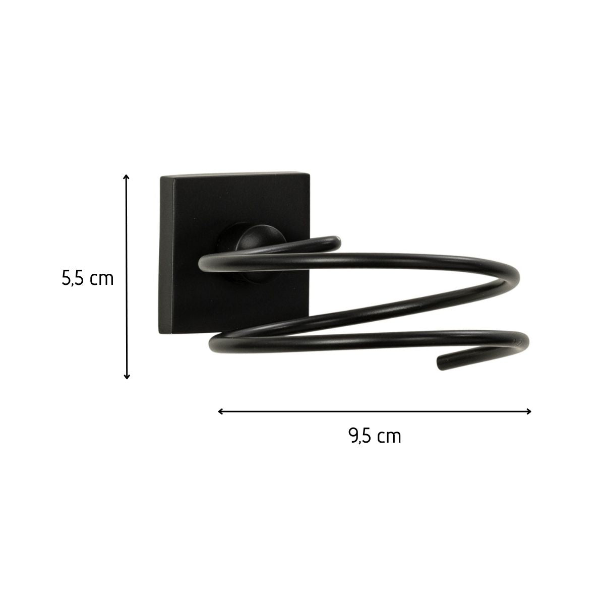 Support sèche cheveux en zinc noir mat Fackelmann New York