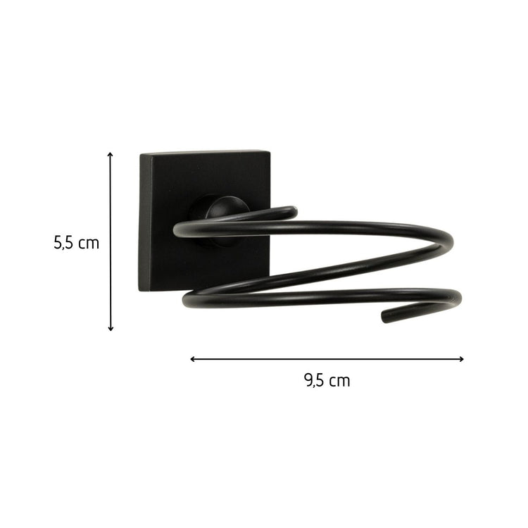Support sèche cheveux en zinc noir mat Fackelmann New York