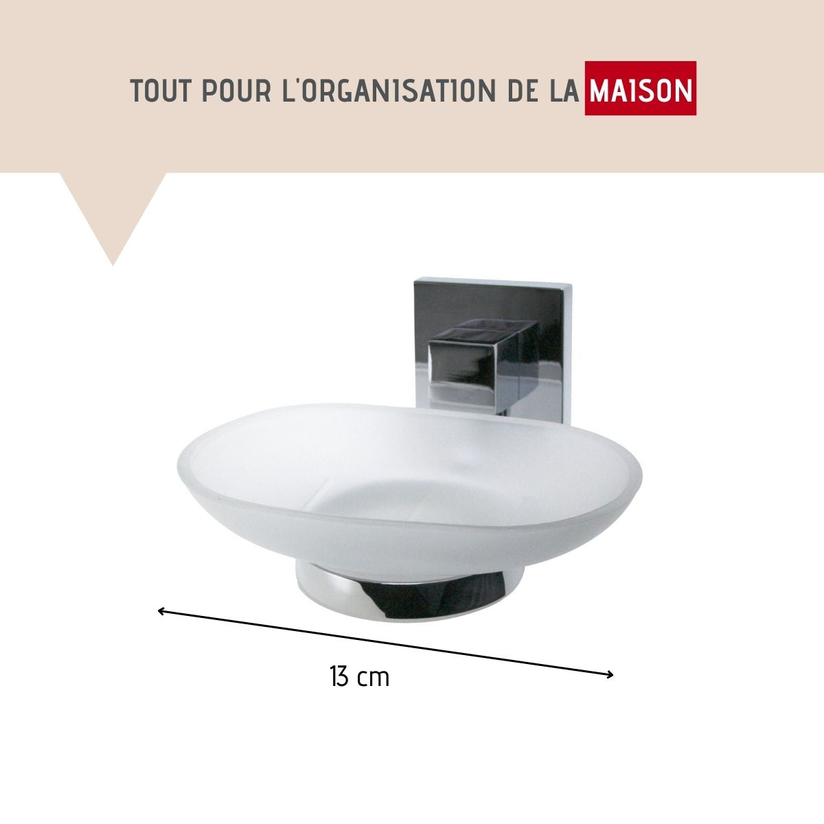 Porte-savon gris chromé Fackelmann Mare