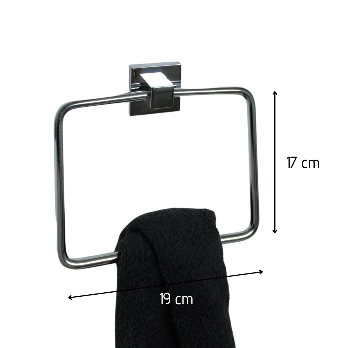 Anneau porte serviette mural gris Fackelmann Mare