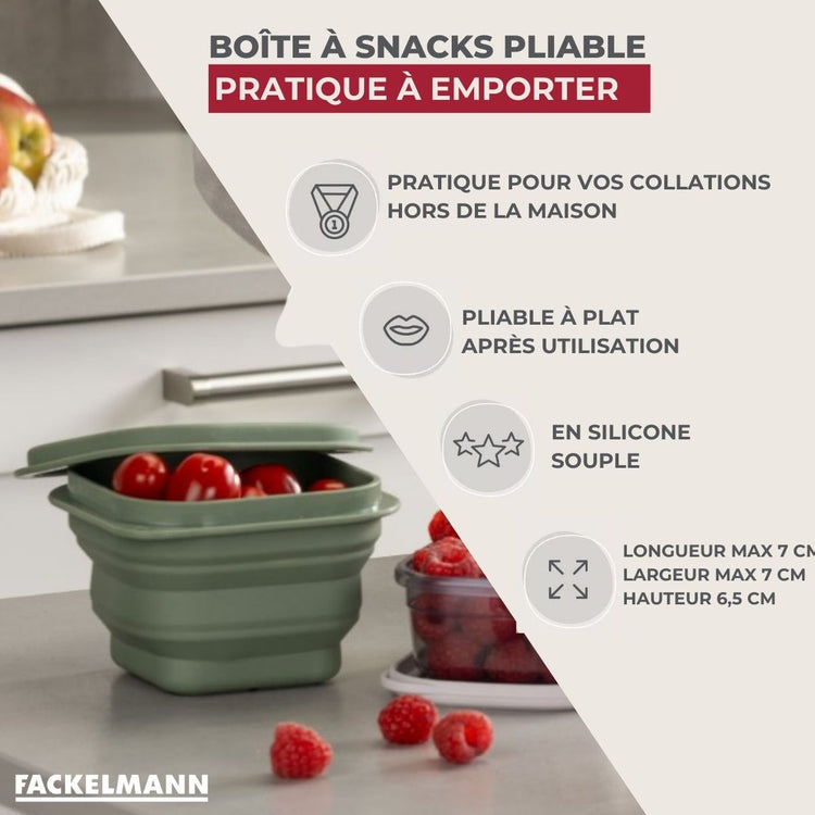 Lot de 12 boîtes à snacks pliables avec 3 boîtes à sauce Fackelmann Storage