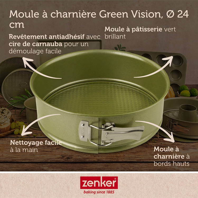 Ensemble de 2 Moules à manqué à charnière 24 cm Zenker Green Vision