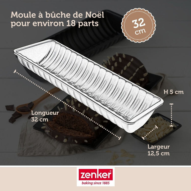 Lot comprenant 1 moule à buche de Noël, 1 spatule Zenker et 2 bols à mixer en inox Fackelmann