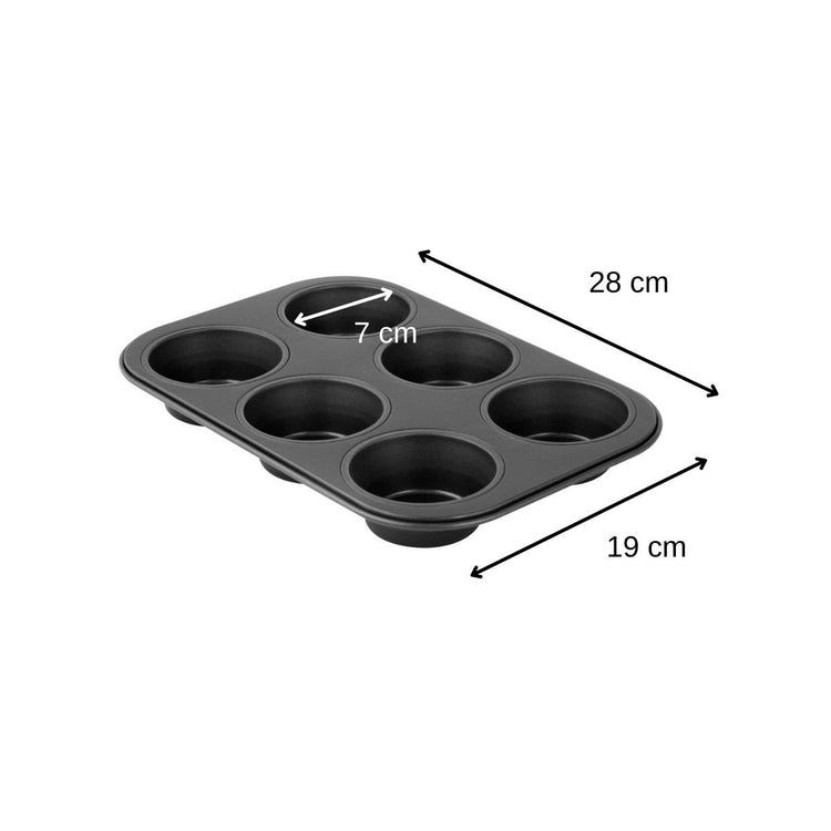 Lot comprenant 1 Moule à Muffins 6 empreintes, 1 spatule Zenker et 2 bols à mixer en inox Fackelmann