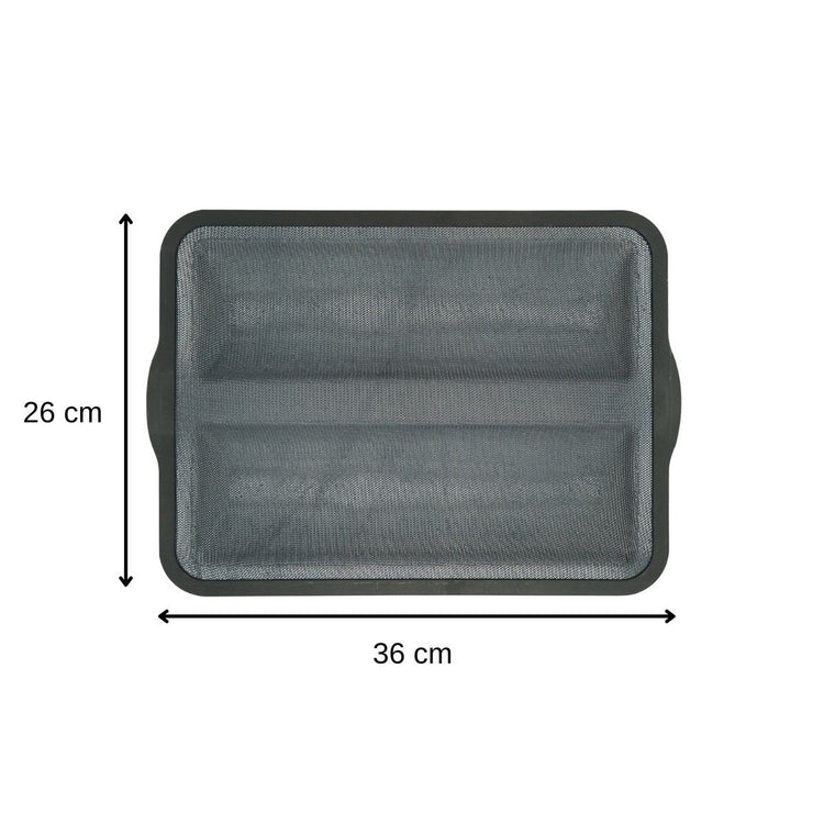 Lot avec 1 Moule à baguette en silicone fibre de verre, 1 spatule Zenker et 2 bols à mixer en inox Fackelmann