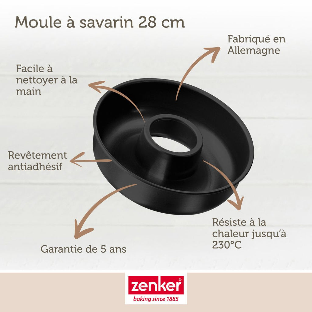 Set de 4 ustensiles de pâtisserie moule à gâteaux 2 bols et spatule Black mettallic Black mettallic Zenker  Black mettallic