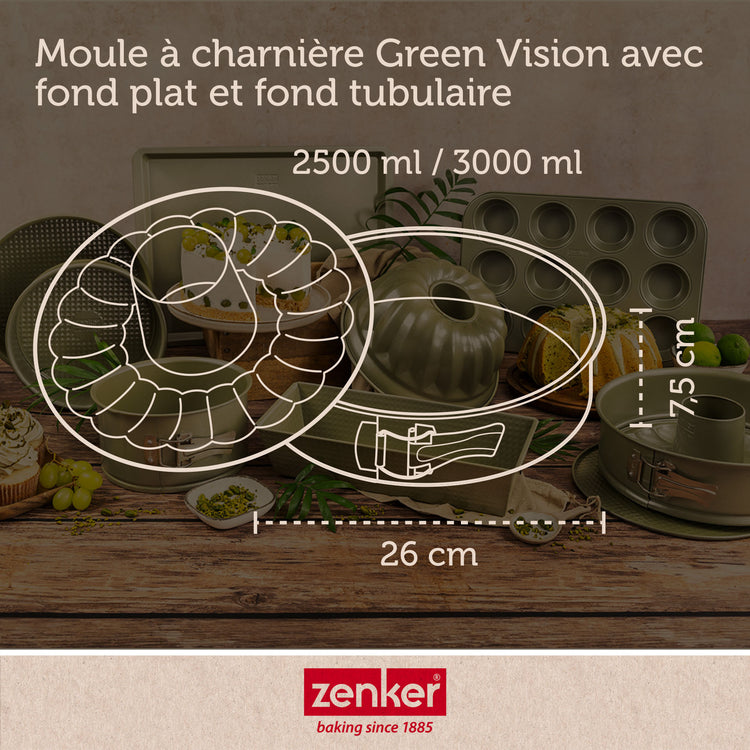 Set de 4 ustensiles de pâtisserie moule à gâteaux bol de mixage et spatule Zenker Green Vision