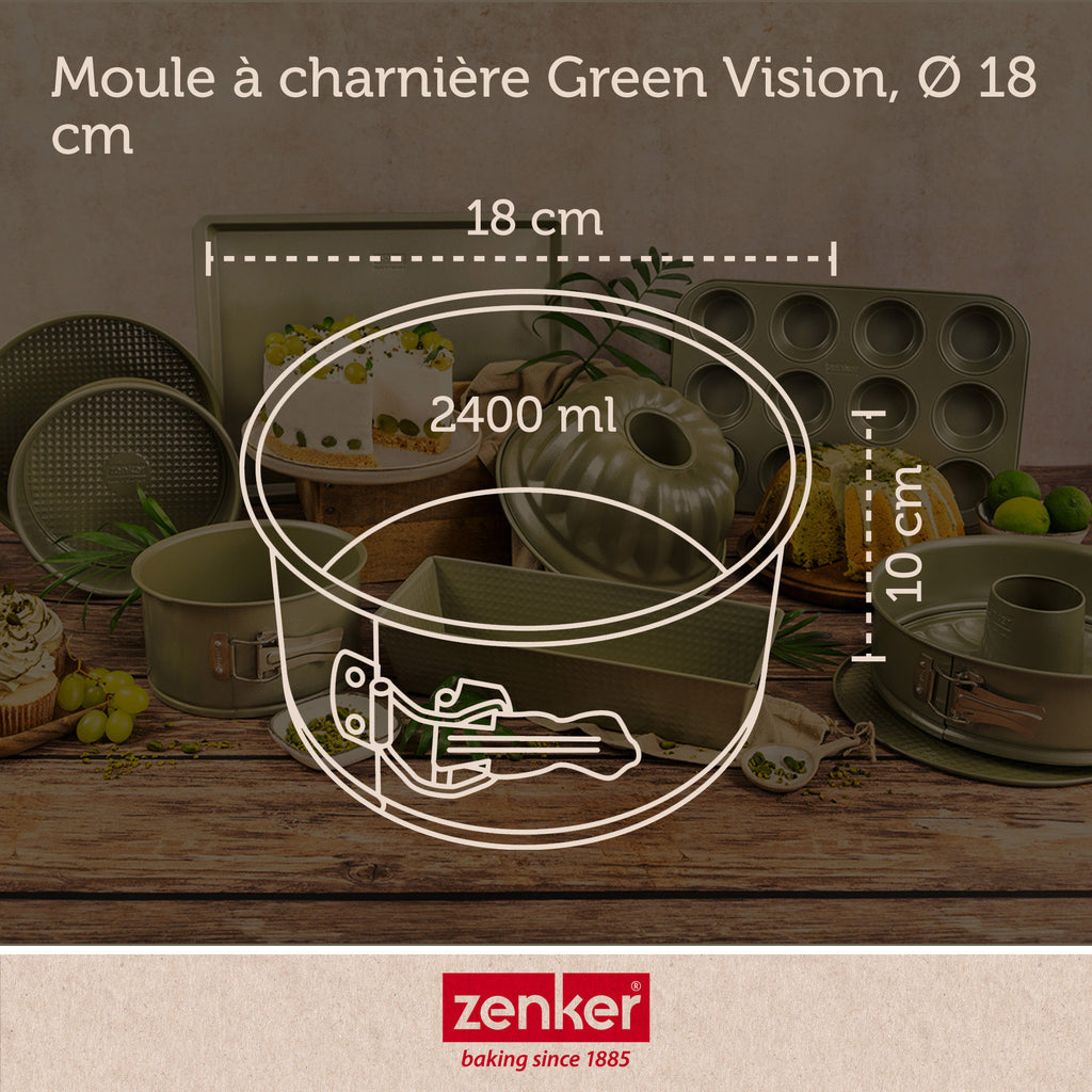 Set de 4 ustensiles de pâtisserie moule à gâteaux 2 bols et spatule Zenker Green Vision