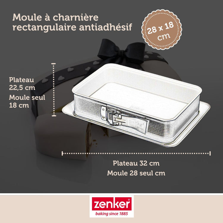 Set pâtisserie avec moule à charnière 28 x 18 cm, 2 bols à mixer et 1 spatule Zenker