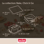 Set de 4 ustensiles de pâtisserie moule à gâteaux bol à mixer et spatule de cuisine Zenker Bake Click and Go