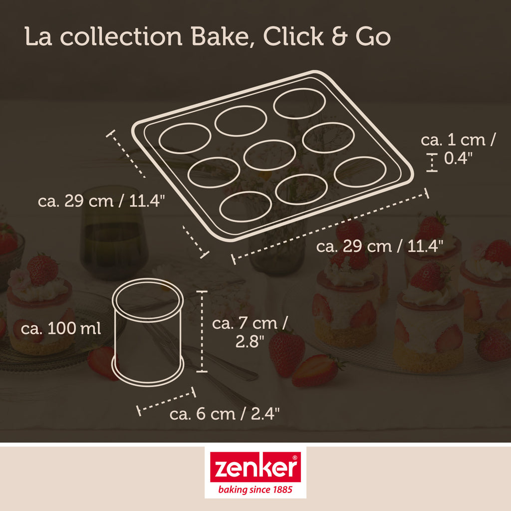 Set de 4 ustensiles de pâtisserie moule à gâteaux bols et spatule Zenker Bake Click and Go