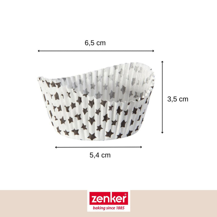 Set pâtisserie avec 50 moules à muffins étoiles en papier, 2 bols à mixer, verre mesureur et spatule Zenker