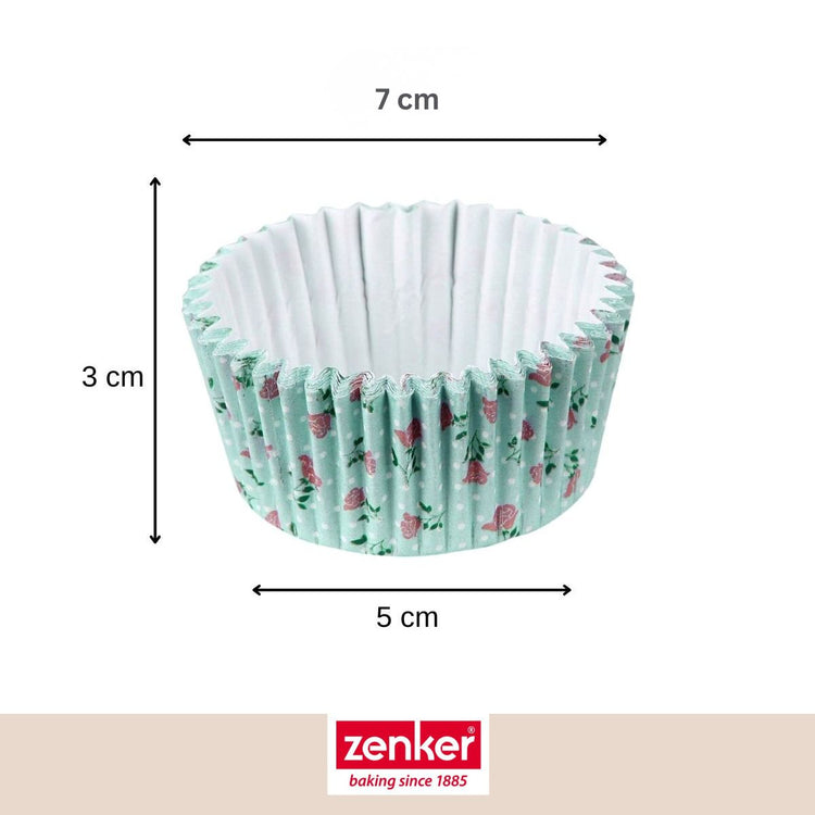 Set pâtisserie avec 50 moules à muffins fleurs liberty en papier, 2 bols à mixer, verre mesureur et spatule Zenker