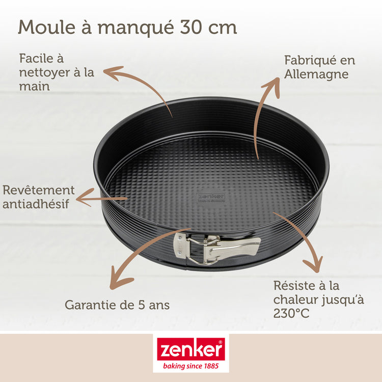 Set pâtisserie avec moule à manqué 30 cm, 2 bols à mixer, verre mesureur et spatule Zenker