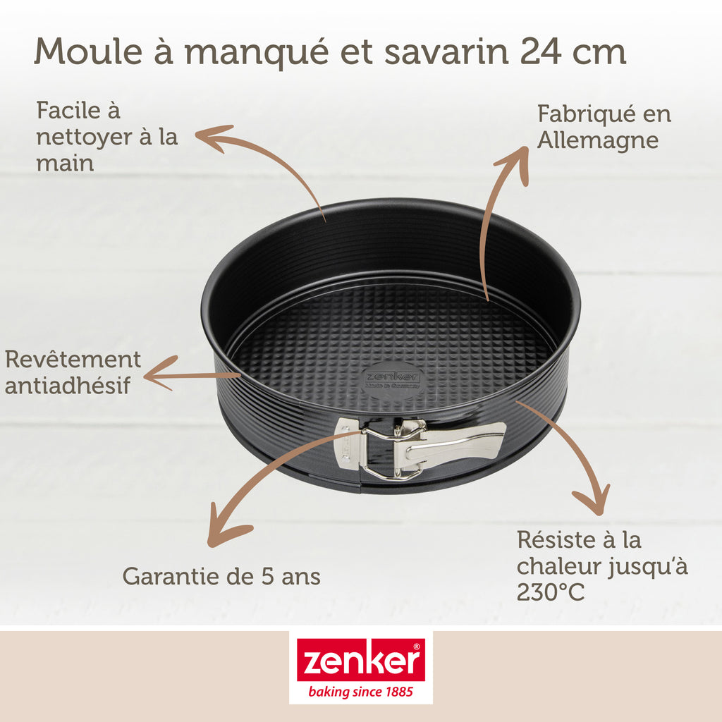 Set de 5 ustensiles de pâtisserie moule à gâteaux bol à mixer spatule en silicone et verre mesureur Black metallic Black mettallic Zenker  Black mettallic