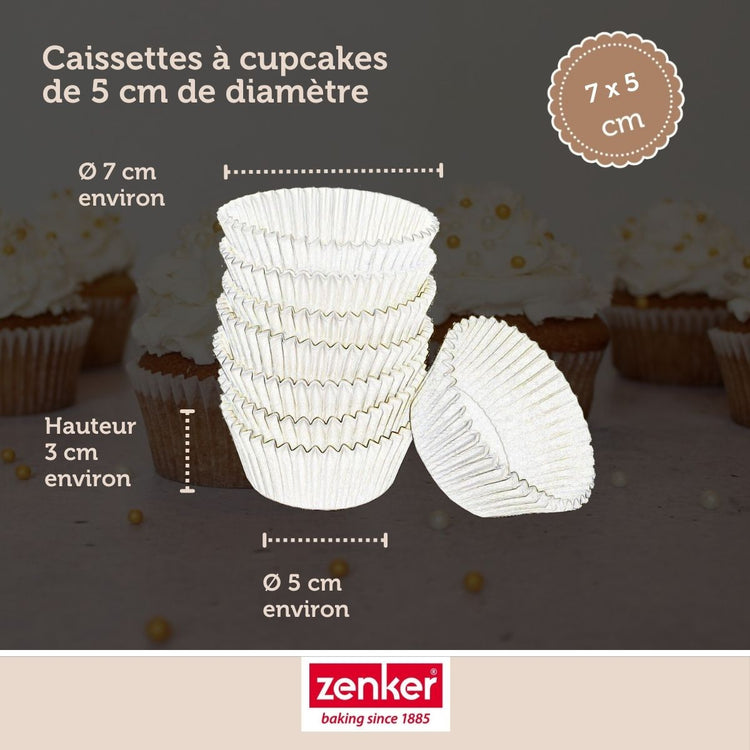 Set pâtisserie avec 100 moules à muffins papier 5 cm, 2 bols à mixer, verre mesureur et spatule Zenker