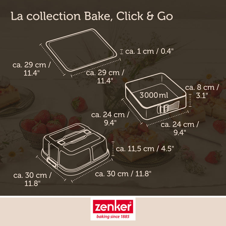 Set de 5 ustensiles de pâtisserie moule à gâteaux bols spatule et verre doseur Zenker Bake Click and Go