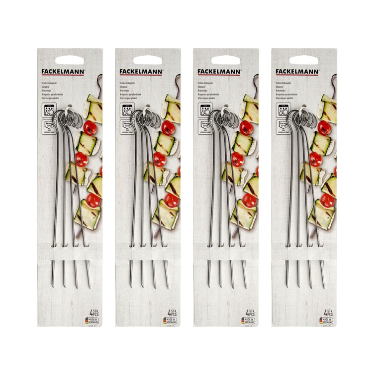 Lot de 16 brochettes en inox 21 cm Fackelmann BBQ Edition