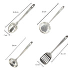 Ensemble de 4 ustensiles de cuisine en inox louche spatule ajourée cuillère et écumoire Fackelmann Oxford