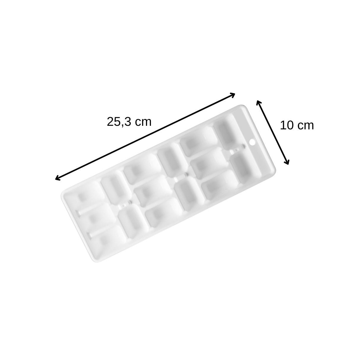 Lot de 3 bacs à glaçons de 15 glaçons en plastique blanc Fackelmann