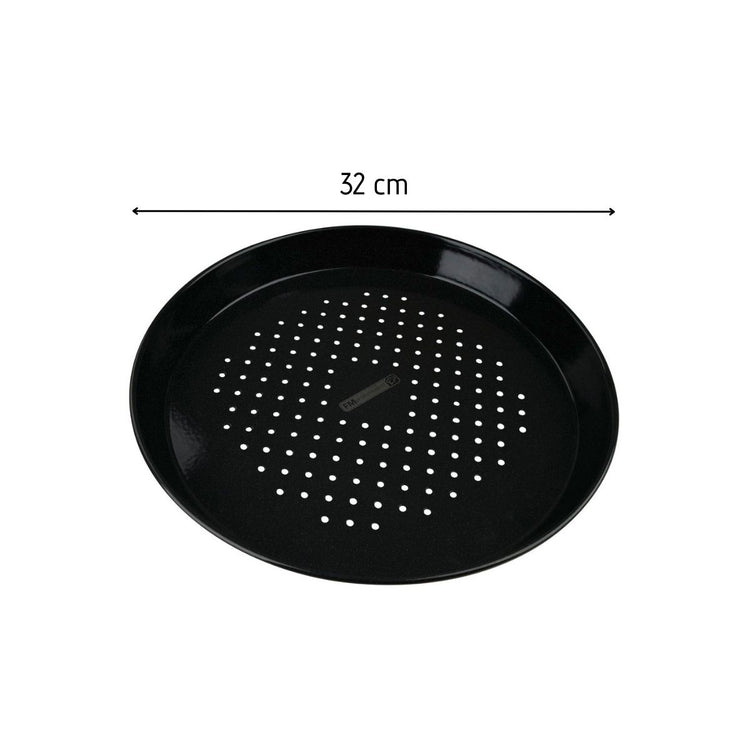 Lot de 2 plaques à pizza perforées rondes, four et barbecue 32 cm FM Professional Barbecue