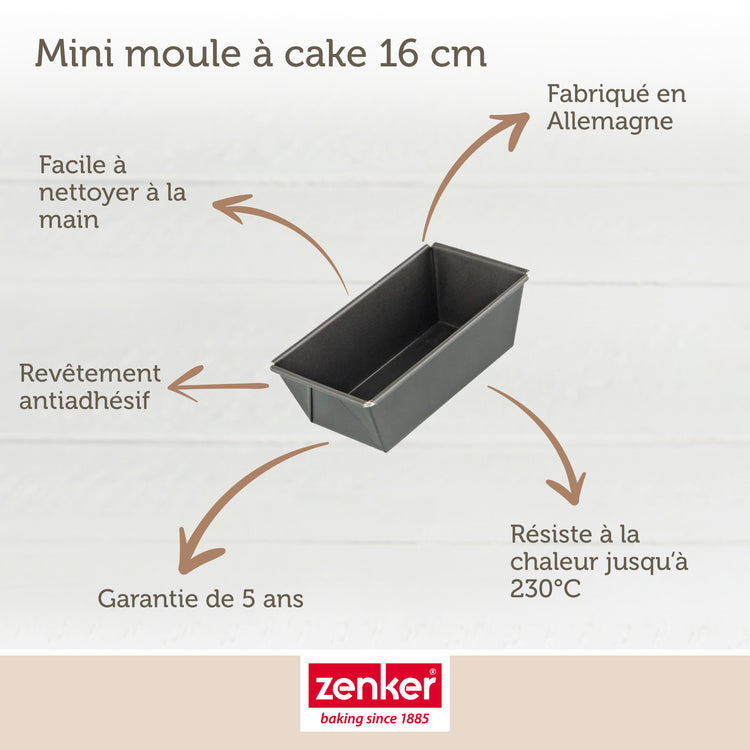 Lot de 4 mini moules à cakes 16 cm Zenker Special Mini