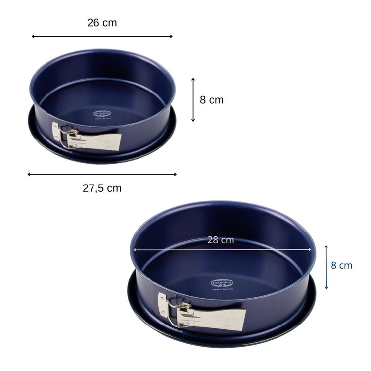 Ensemble de moule à manqué à charnière 26 et 28 cm Dr. Oetker Back Liebe