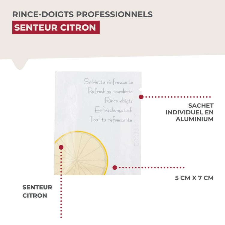 Lot de 2 boîtes de 250 rince doigts au citron Fackelmann