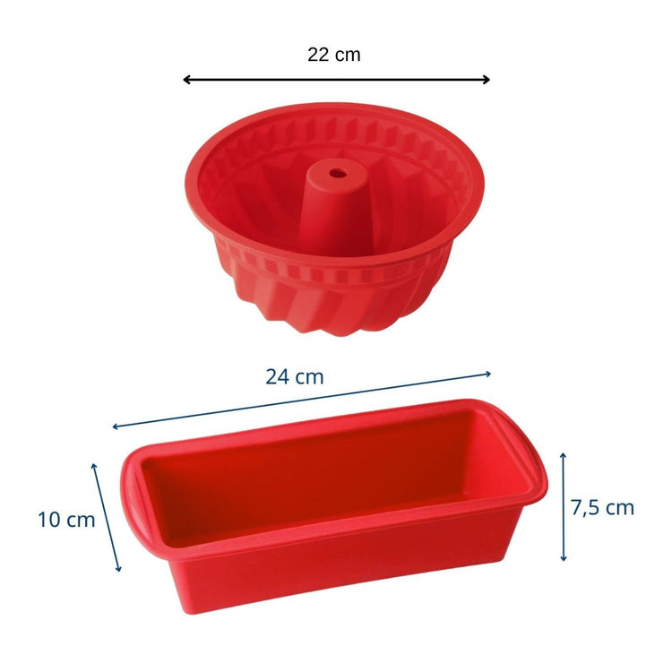 Moule à kougelhopf et moule à cakes en silicone rouge Dr. Oetker Flexxibel Love