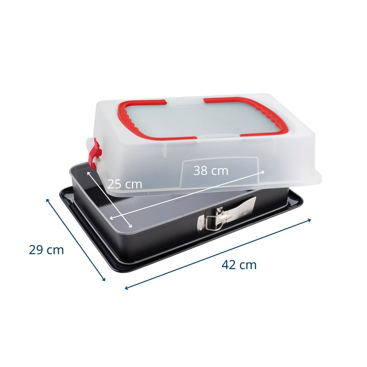 Lot de 2 moules à charnière rectangulaires avec couvercle de transport 42 x 29 cm Dr. Oetker Back-Idee Kreativ