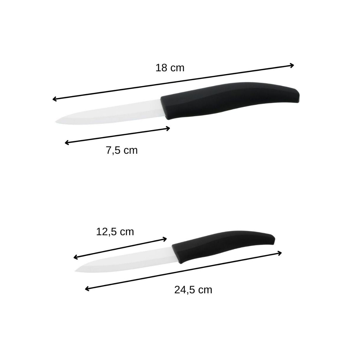 Set de 2 couteaux de cuisine lame en céramique Nirosta
