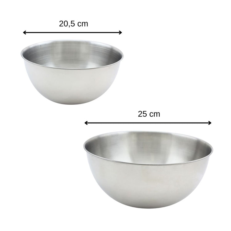 Set de 2 bols à mixer en inox 20,5 et 25 cm Fackelmann Basic
