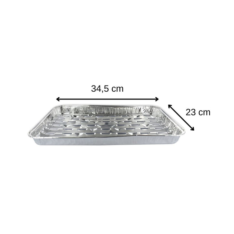 Lot de 10 barquettes en aluminium 34 x 23 cm  Fackelmann Barbecue