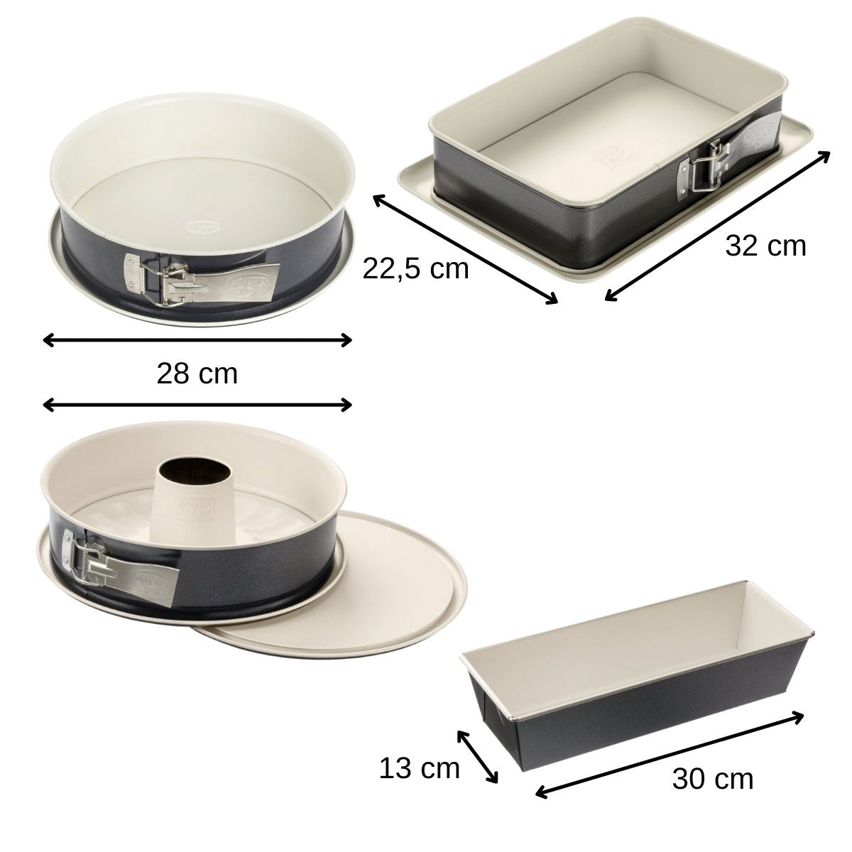 Ensemble de 4 moules à gâteaux de formes différentes Dr.Oetker Back-Trend