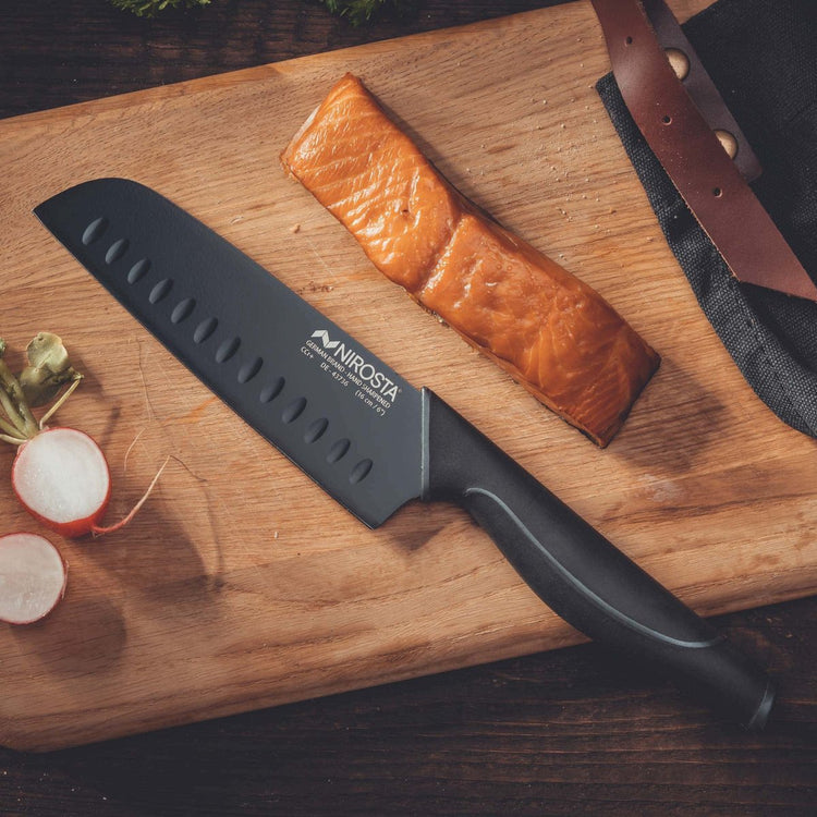 Couteau de cuisine Santoku lame de 16 cm Nirosta Black Edition