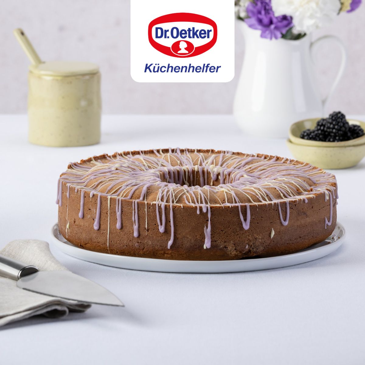 Ensemble de 2 Moules à manqué et savarin double fond 28 cm Dr. Oetker Back Liebe